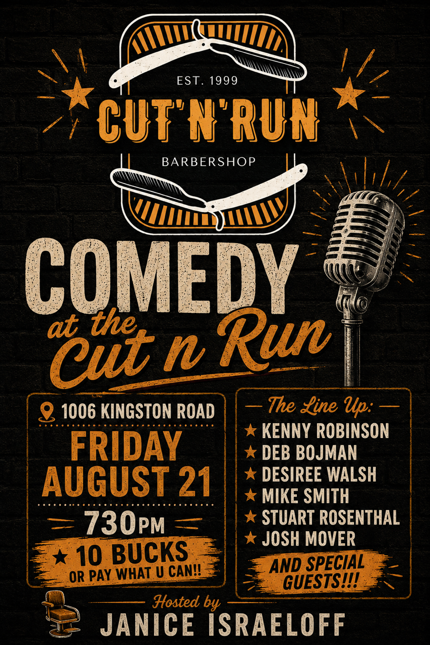 Comedy at the Cut N Run event poster